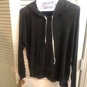Brandy Melville Grey Striped OS hoodie